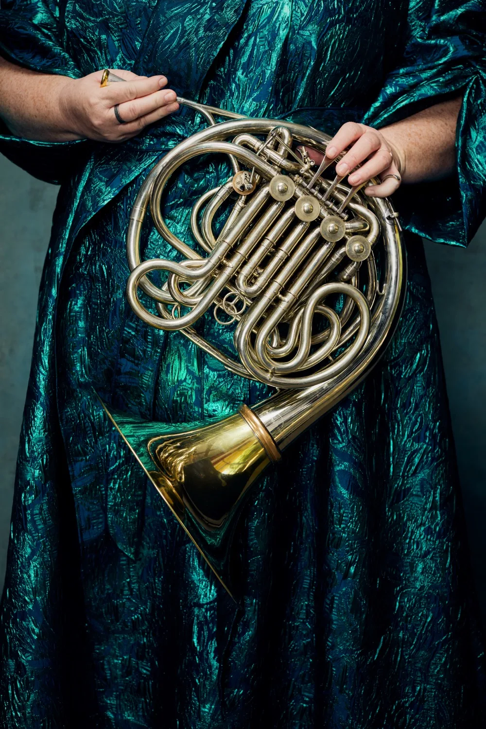 Detail of Megan Cullen's horn